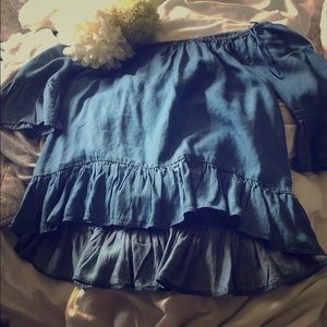 Off the shoulder jean top